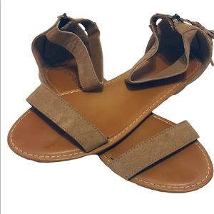 Women’s, BAMBOO,  BOHO Brown Fringe Heel Sandals,  Size 10